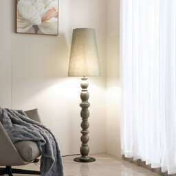 Lampa stojąca Lyndorin Lucande, zielony, salon / jadalnia,