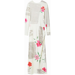 Dopasowana sukienka midi z nadrukiem tekstowym