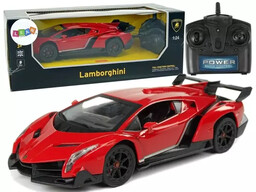 Auto zdalnie sterowane 1:24 Lamborghini czerwone - Leantoys