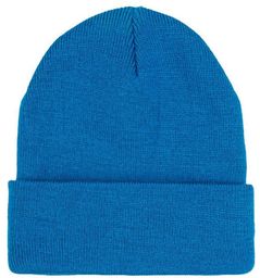 Czapka Zimowa Morska, Turkusowa, Beanie, Odwijana, Męska -EM