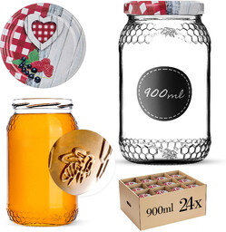 Szklany słój Lierde 900ml 82mm 24 szt. +