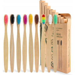 9 szt Bambusowe szczoteczki do zębów z miękkim