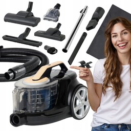 Odkurzacz Bezworkowy Cyklonowy Mocny Cichy Turboszczotka Hepa 15w1