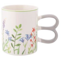 Kubek porcelanowy w kwiatki z uszami zająca 370