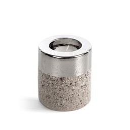 Eurofirany Świecznik ceramiczny Laila 8x8x9 srebrny 02