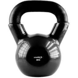 Kettlebell żeliwny 8kg HMS KNV08 pokryty winylem, czarny