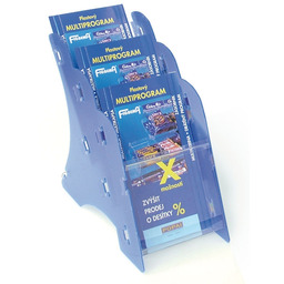 Plastikowy stojak na ulotki, stołowy, 3x A5, biały