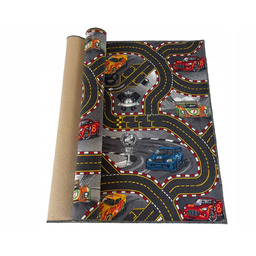 Dywan Do Pokoju Szary Ulice Cars Auta 140x200