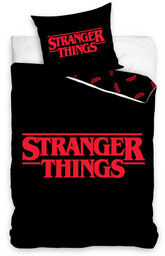 Pościel bawełniana Stranger Things Black, 140 x 200
