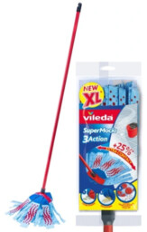 VILEDA mop paskowy supermocio 3action Velour i kij