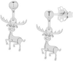 Srebrne kolczyki renifer Rudolf