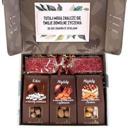 Zestaw prezentowy w pudełku zestaw słodycze migdały kokos