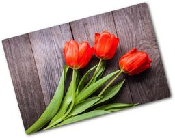 Deska do krojenia szklana Czerwone tulipany