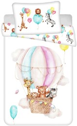 Bawełniana pościel dziecięca do łóżeczka Zwierzątka Flying balloon,
