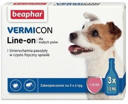 Beaphar LINE-ON VERMICON Krople dla psów S 1,5ml