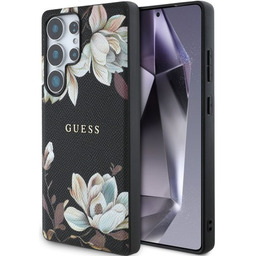 Guess Etui Grained Flower Pattern MagSafe do Galaxy