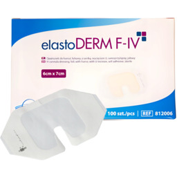 ElastoDERM-IV opatrunek foliowy do kaniul z ramką, wycięcie