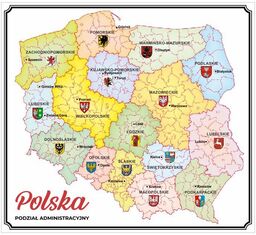 Naklejka Polska - Mapa Administracyjna