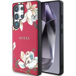 Guess Etui Grained Flower Pattern MagSafe do Galaxy