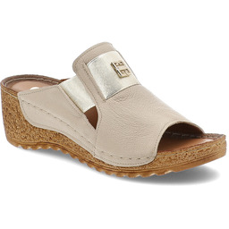 Armodo Złote Klapki Wygodne Obuwie Damskie