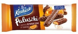 Ciastka paluszki w czekoladzie KRAKUSKI pomarańczowe 144g