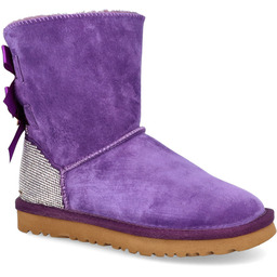 Stylowe śniegowce z kokardkami - SCAVIOLA S-312 FIOLETOWE