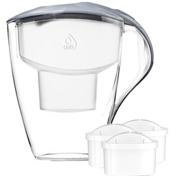 DAFI Dzbanek filtrujący Astra Stalowy + 3 wkłady