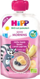 HiPP Good Morning, mus owocowy, jabłka, jagody