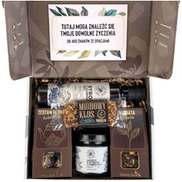 Zestaw prezentowy zestaw herbat kwitnących syrop owoce herbata