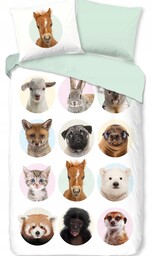 Pościel Animals Pies Kot Lis 140X200 Dziecięca