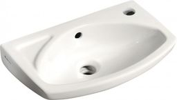 Mała umywalka ceramiczna 45x28 cm podwieszana biała