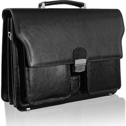 Teczka męska TIZANO skórzana TS18 czarna