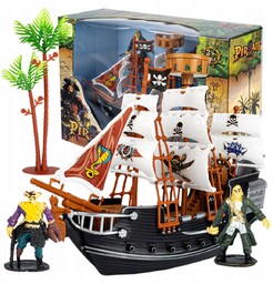 Okręt Piracki Statek Piraci Pirat Łódź + Figurki