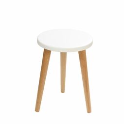 Taboret okrągły ze sklejki Crystal White, Wykończenie nogi