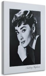 Obraz, Audrey Hepburn - portret czarno biały 40x60