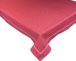 Obrus o strukturze lnu z ozdobną lamówką prostokątny