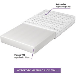 Materac piankowy 140x190 cm Siesta