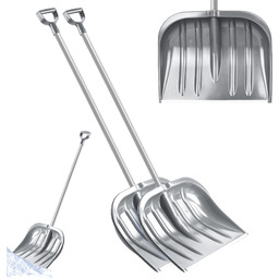 Zestaw łopat do odśnieżania śniegu trzonek aluminiowy srebrna