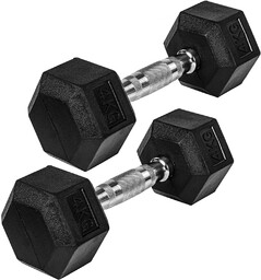 HANTLE ŻELIWNE GUMOWANE HEX 2X 4 KG FITNESS