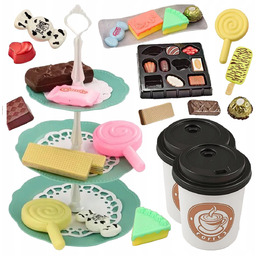 Serwis Dla Dzieci Ze Słodyczami Piętrowa Patera Ciasteczka