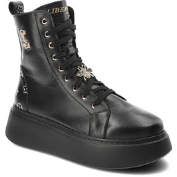 Libero Czarne Sneakersy Buty Na Platformie