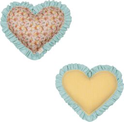 Poduszka w kształcie serca z falbanką "Letni ogród"