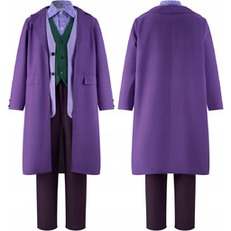 KOSTIUM JOKER PRZBRANIE JOKERA FIOLETOWY PŁASZCZ ZŁOCZYŃCY HALLOWEEN