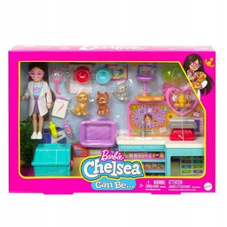 Barbie Chelsea Zestaw weterynarz lalka