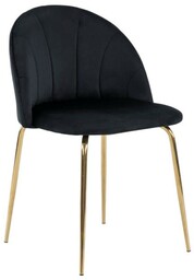 Krzesło tapicerowane THDC015-1 czarny welur/złote nogi