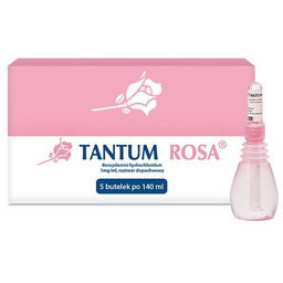 Tantum Rosa roztwór dopochwowy 1mg/ml- 5 butelek x