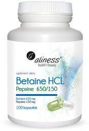 Aliness Betaine HCL Pepsine 650/150, betaina i pepsyna,