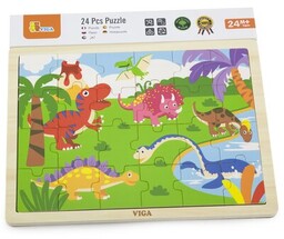 VIGA Puzzle Na podkładce: Dinozaury 51460 (24 elementy)