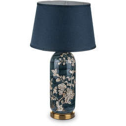 Lampa ceramiczna lampka nocna stołowa zielono czarna 69x38x38
