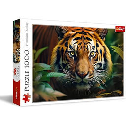 Trefl - Puzzle 1000 Elementów, Dziki Tygrys, Zwierzęta,